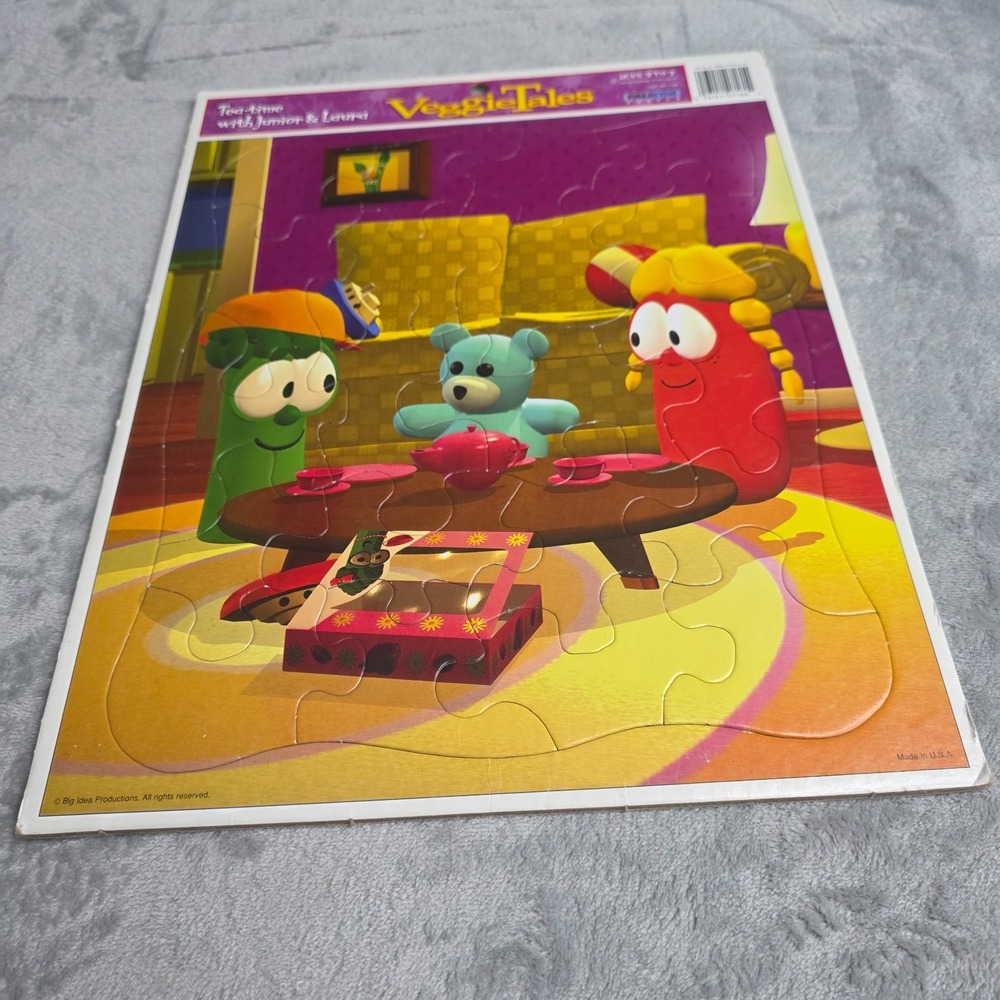 VeggieTales Tea time with Junior & Laura Puzzle Made in USA‎ Big Idea No 7180